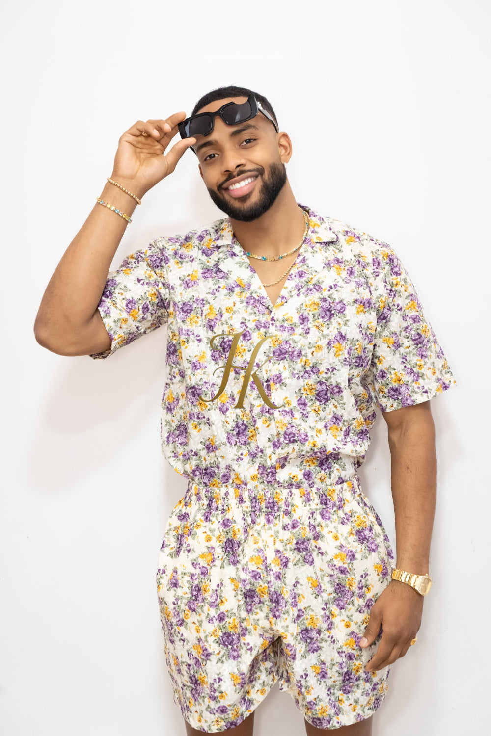 Flowers Spring/Summer Men's Lace Two-Piece Clothing - kayibstrore