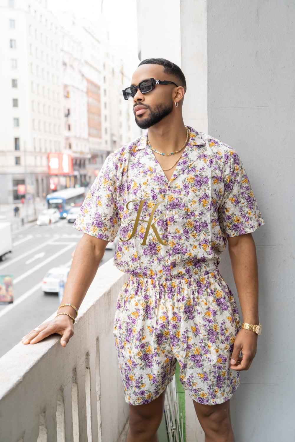Flowers Spring/Summer Men's Lace Two-Piece Clothing - kayibstrore