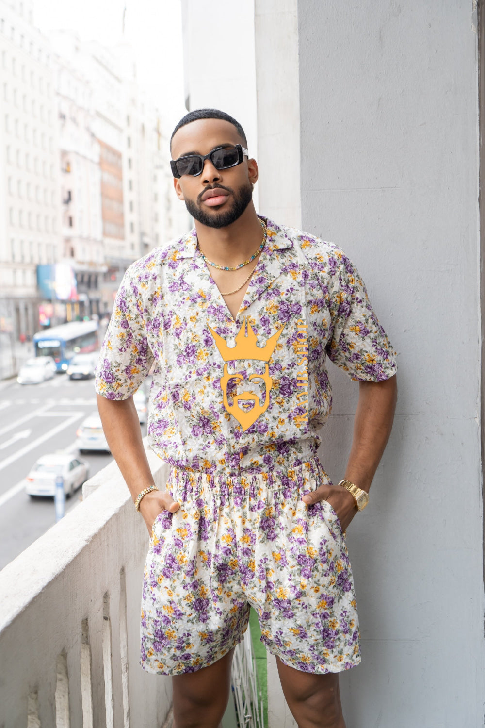 Luxury Flowers Spring/Summer Men's Lace Two-Piece Clothing - kayibstrore