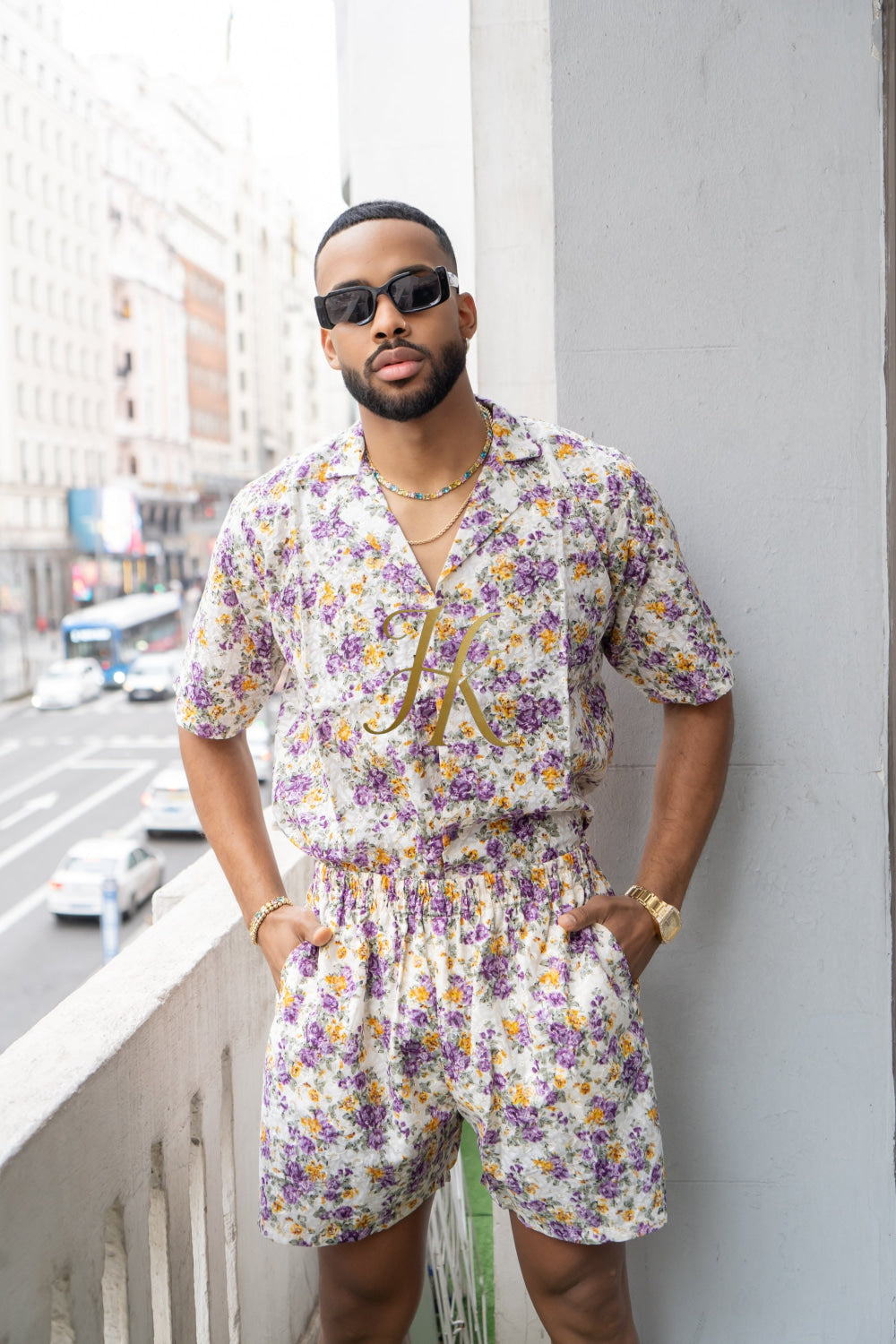 Flowers Spring/Summer Men's Lace Two-Piece Clothing - kayibstrore