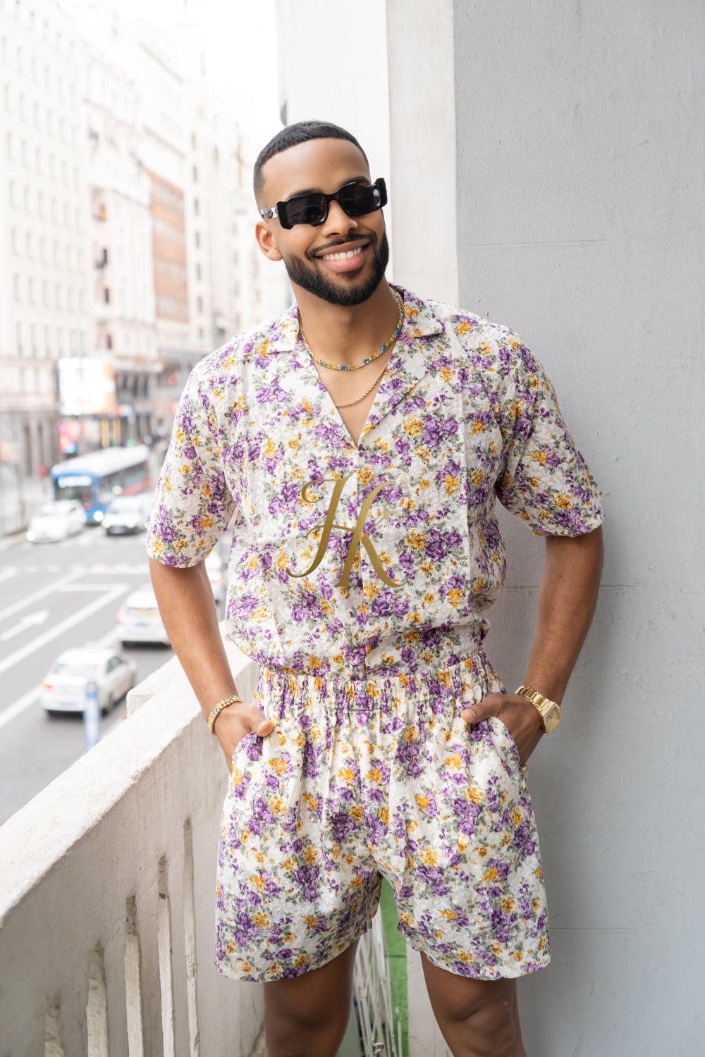 Flowers Spring/Summer Men's Lace Two-Piece Clothing - kayibstrore