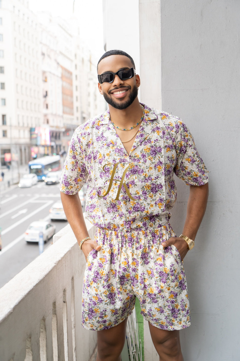 Flowers Spring/Summer Men's Lace Two-Piece Clothing - kayibstrore