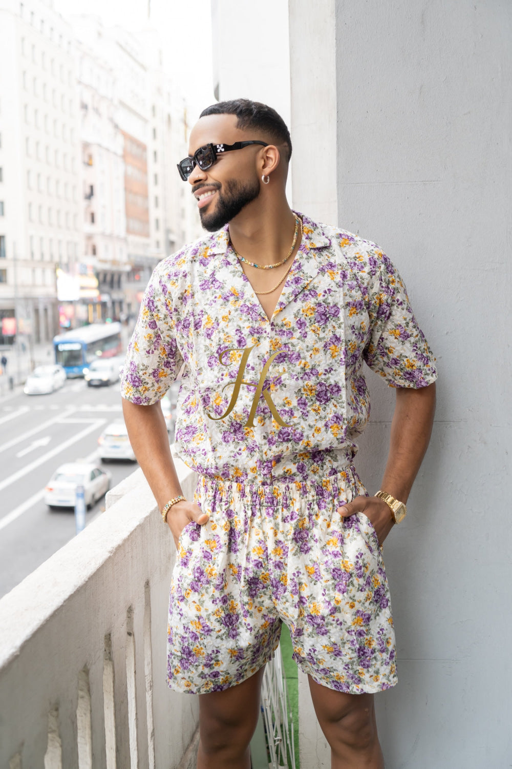 Flowers Spring/Summer Men's Lace Two-Piece Clothing - kayibstrore