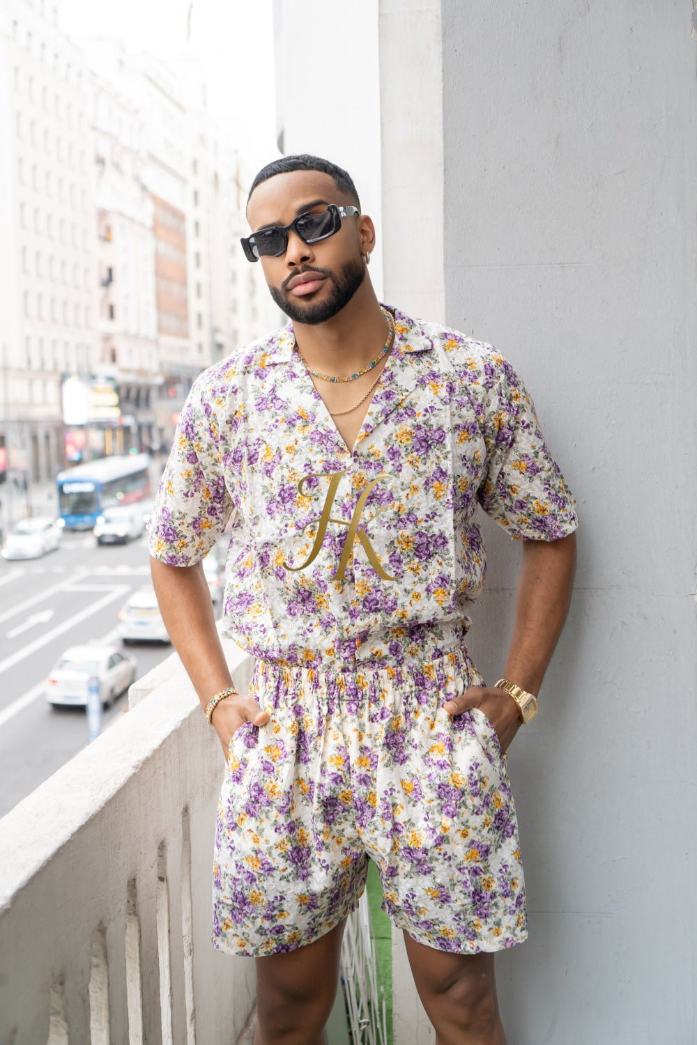 Flowers Spring/Summer Men's Lace Two-Piece Clothing - kayibstrore