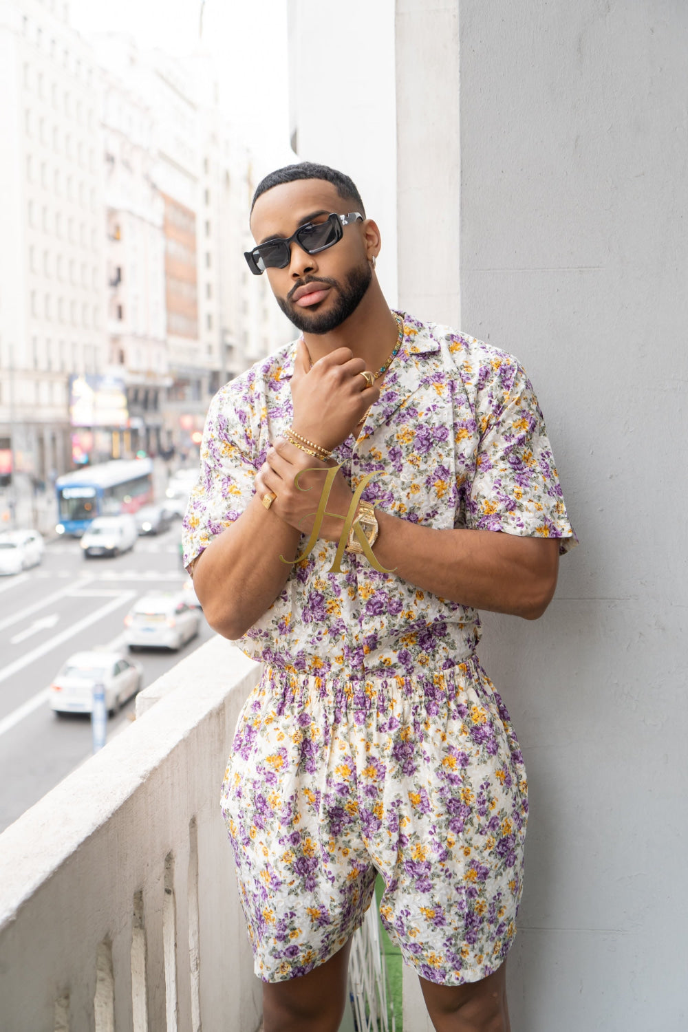 Flowers Spring/Summer Men's Lace Two-Piece Clothing - kayibstrore