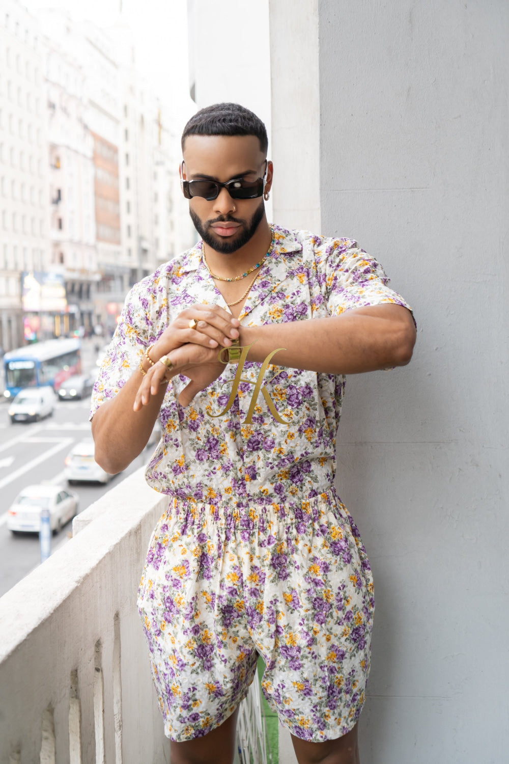 Flowers Spring/Summer Men's Lace Two-Piece Clothing - kayibstrore