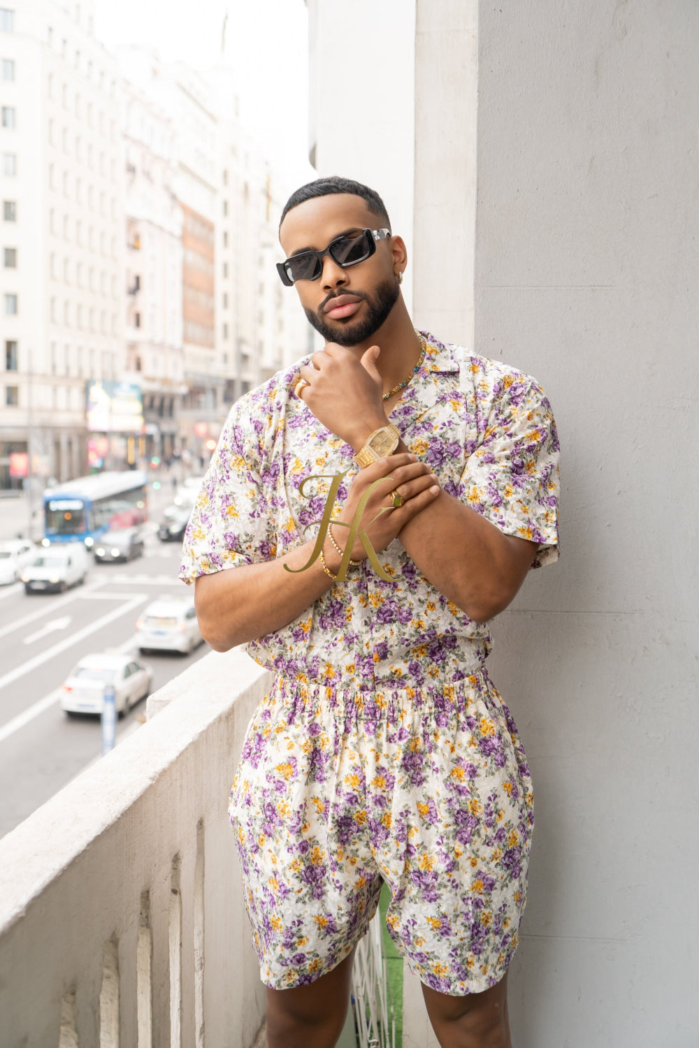 Flowers Spring/Summer Men's Lace Two-Piece Clothing - kayibstrore