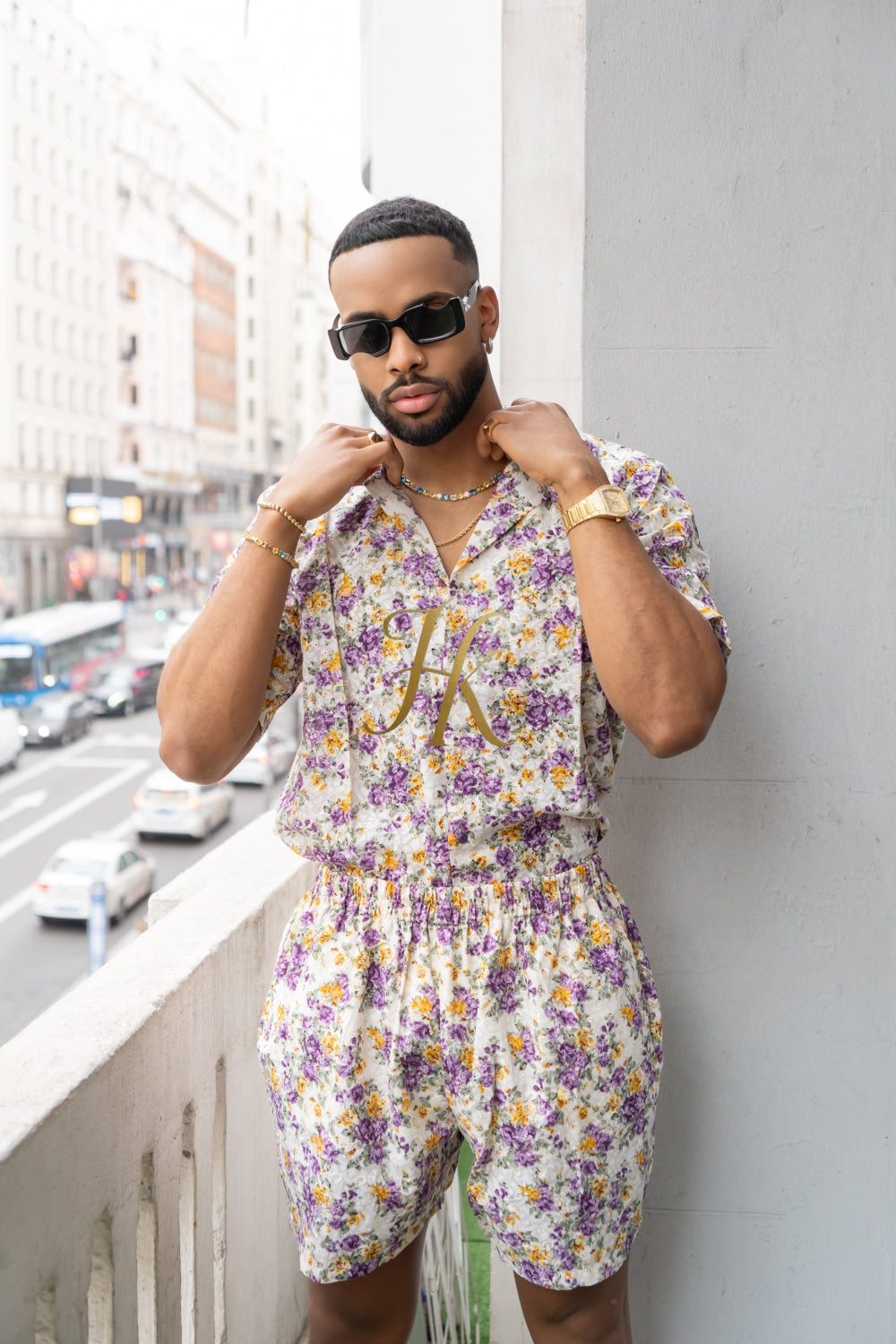 Flowers Spring/Summer Men's Lace Two-Piece Clothing - kayibstrore