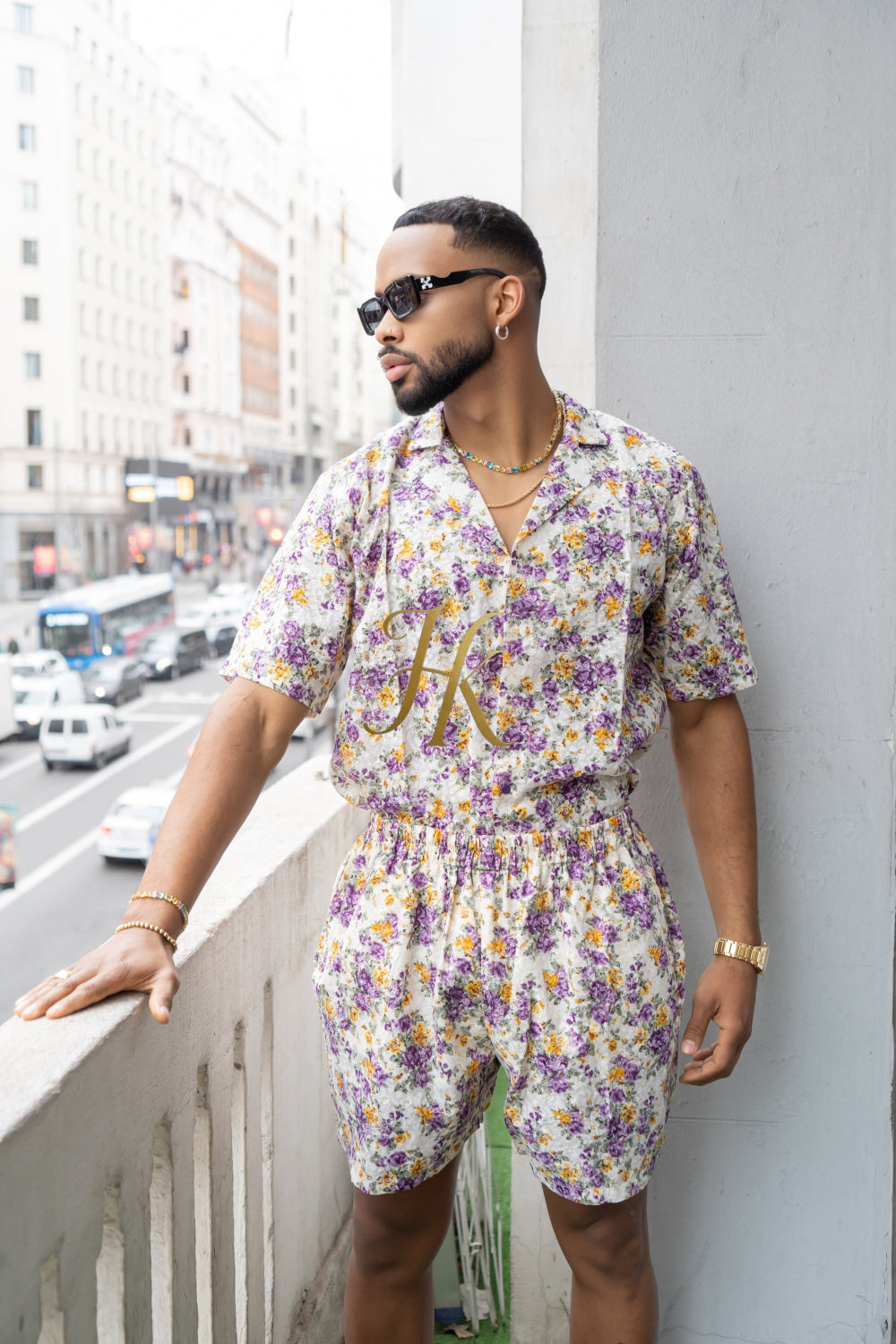 Flowers Spring/Summer Men's Lace Two-Piece Clothing - kayibstrore