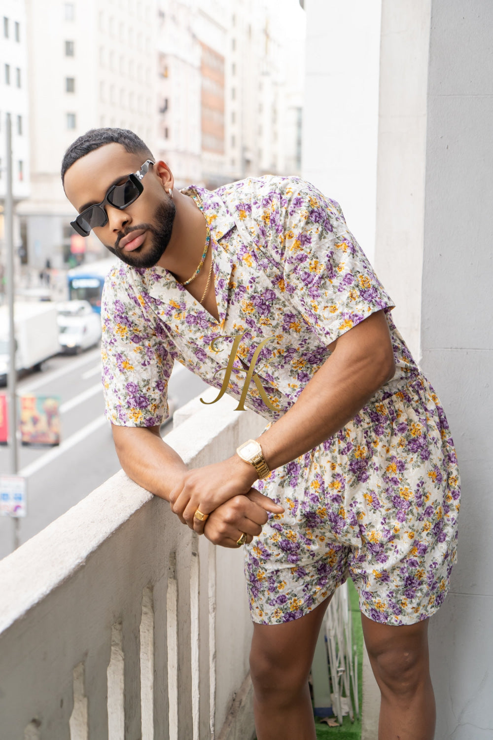 Flowers Spring/Summer Men's Lace Two-Piece Clothing - kayibstrore