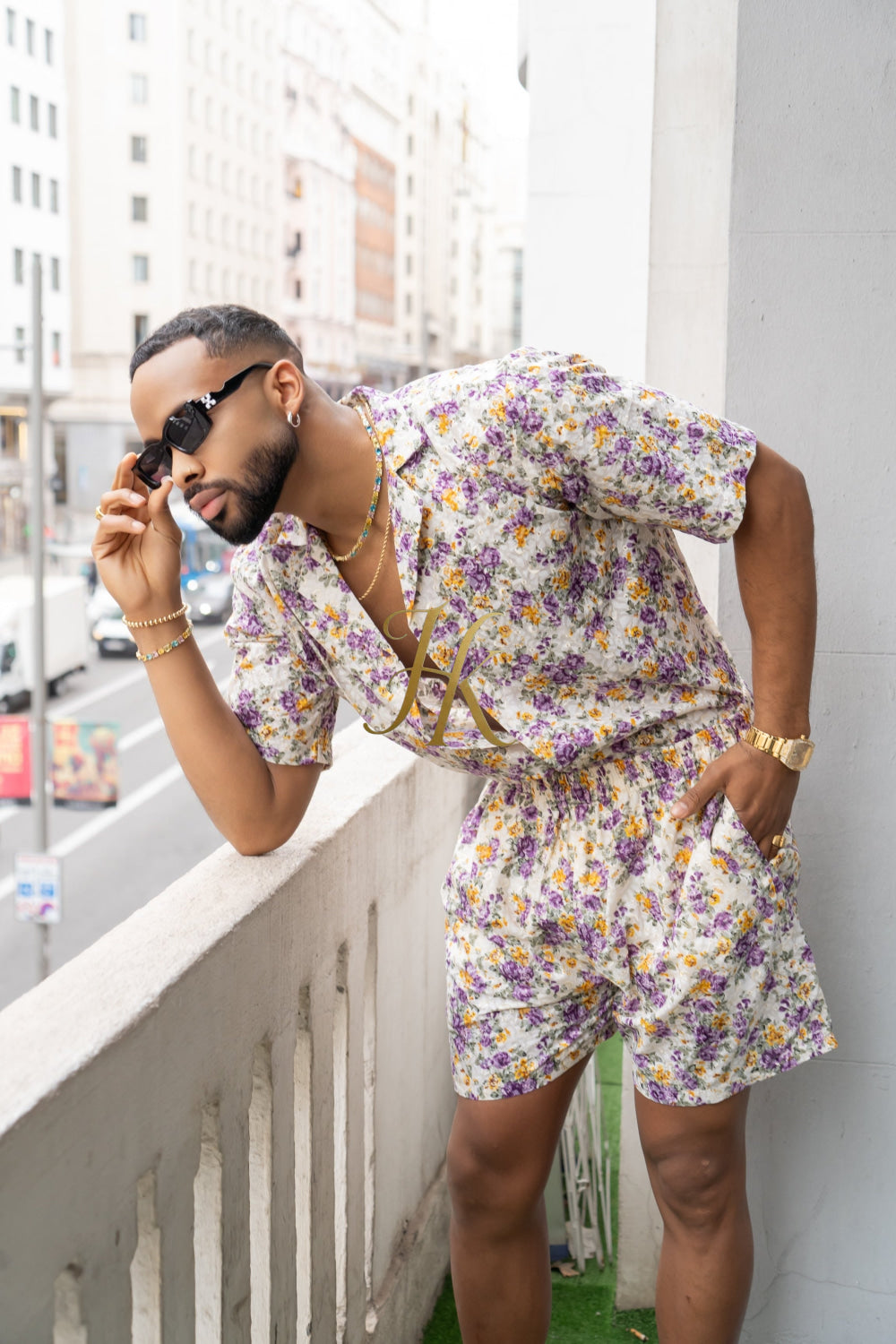 Flowers Spring/Summer Men's Lace Two-Piece Clothing - kayibstrore