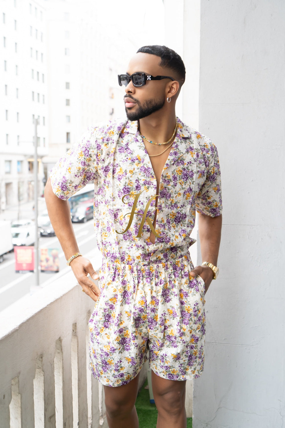 Flowers Spring/Summer Men's Lace Two-Piece Clothing - kayibstrore