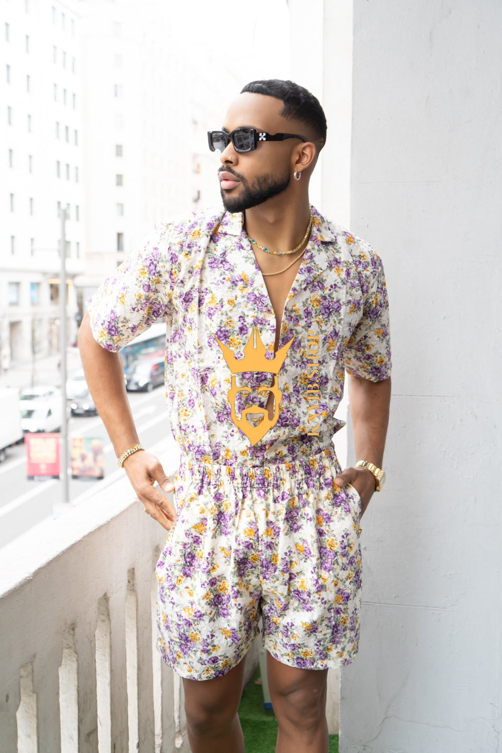 Luxury Flowers Spring/Summer Men's Lace Two-Piece Clothing - kayibstrore