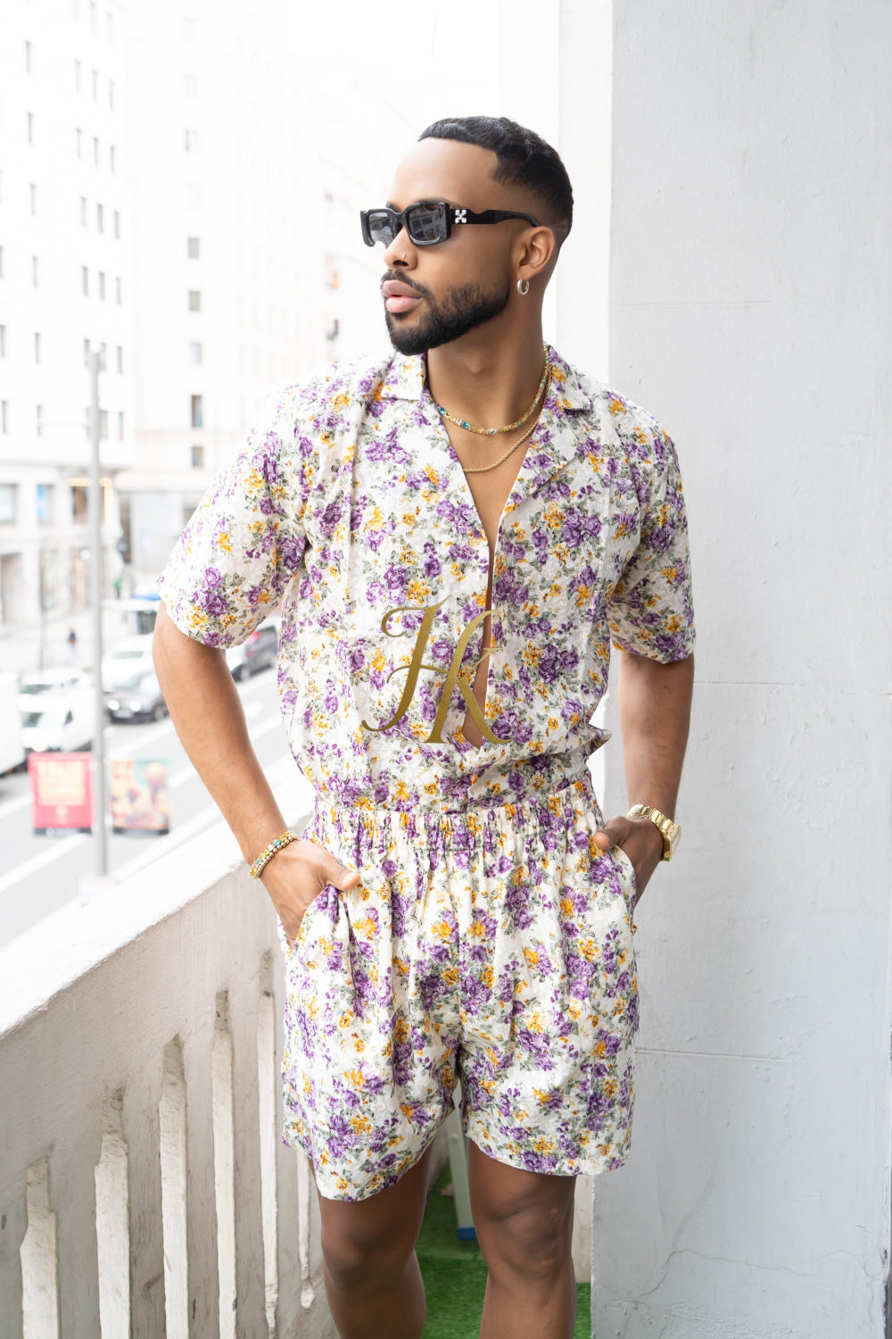 Flowers Spring/Summer Men's Lace Two-Piece Clothing - kayibstrore