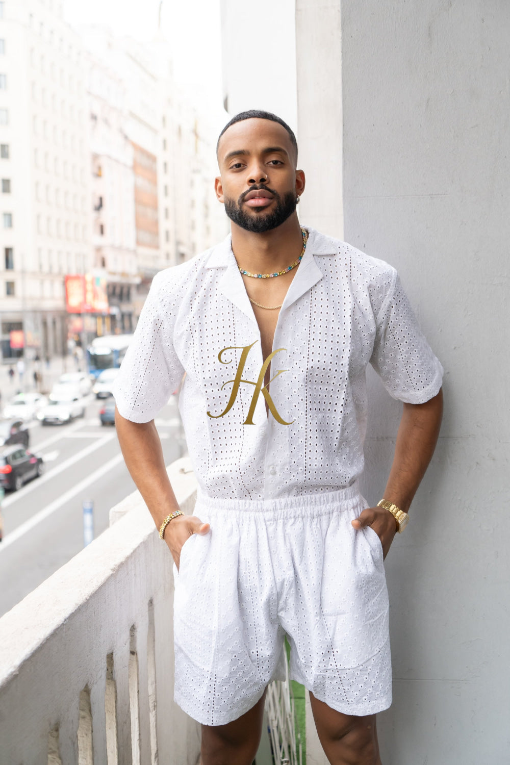Fashion Spring/Summer Men's Lace Two-Piece Clothing - kayibstrore