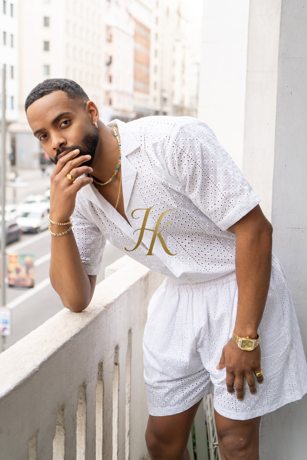 Fashion Spring/Summer Men's Lace Two-Piece Clothing - kayibstrore