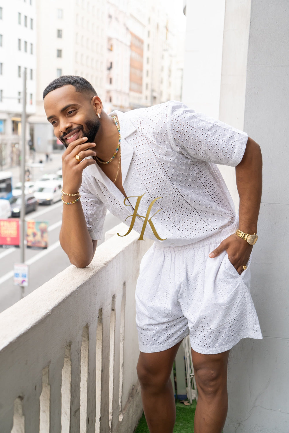 Fashion Spring/Summer Men's Lace Two-Piece Clothing - kayibstrore