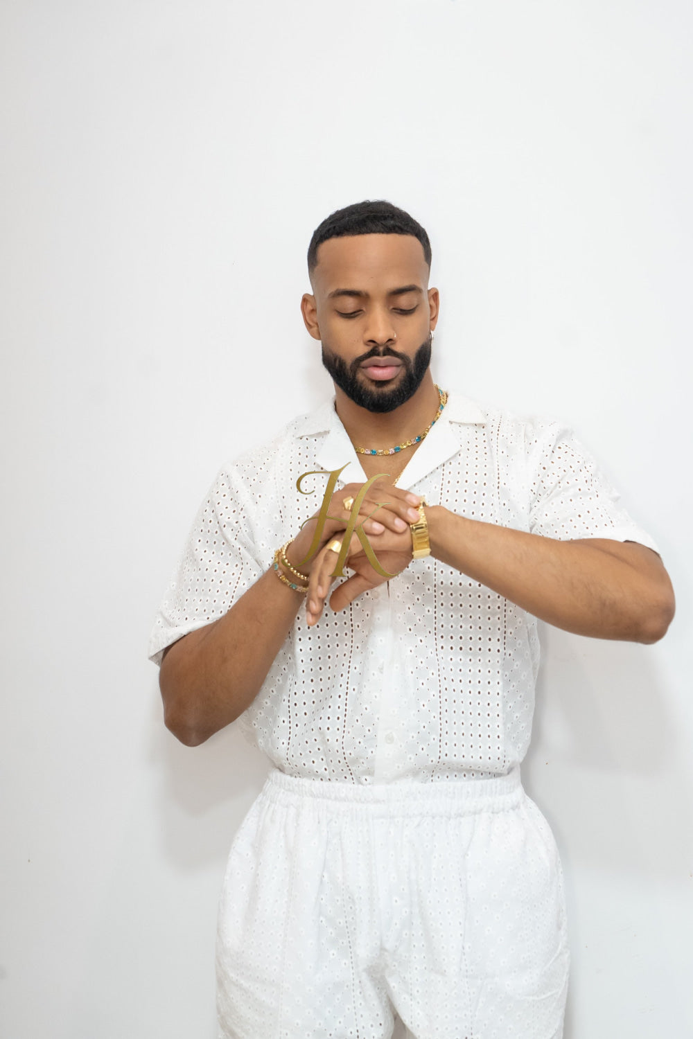 Fashion Spring/Summer Men's Lace Two-Piece Clothing - kayibstrore