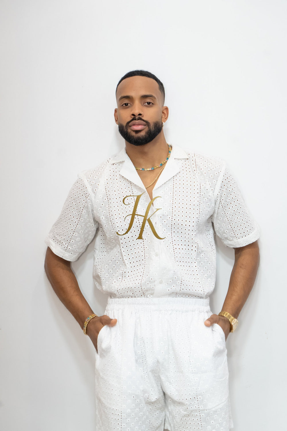 Fashion Spring/Summer Men's Lace Two-Piece Clothing - kayibstrore