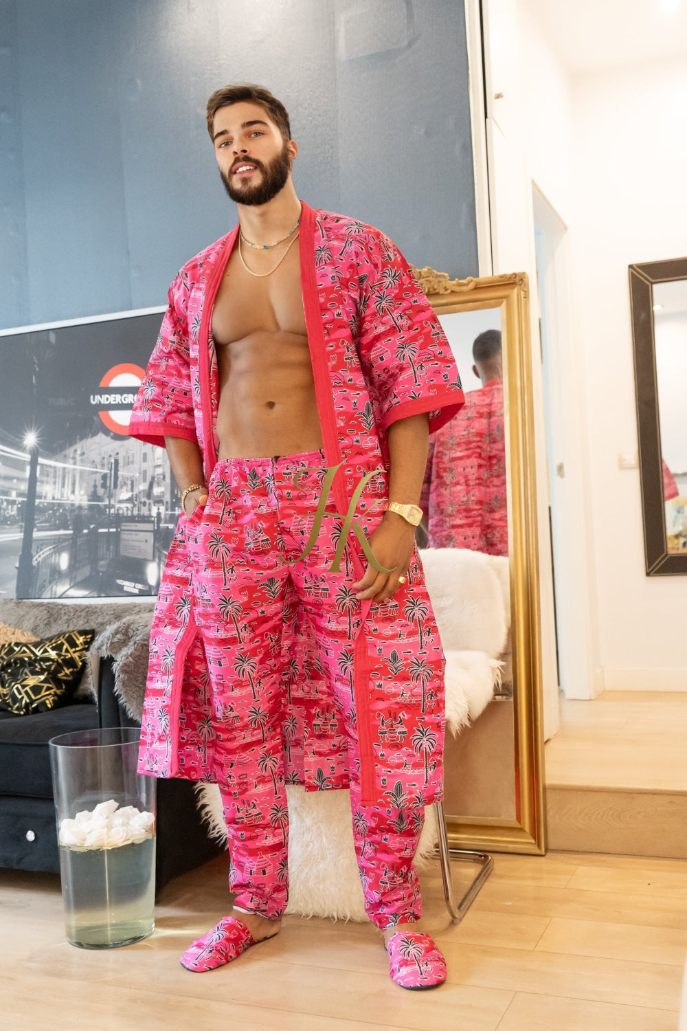Handmade Kimono Boho hippie Set for Couples | African Ankara Pajama & Robe | Couple gifts - kayibstrore