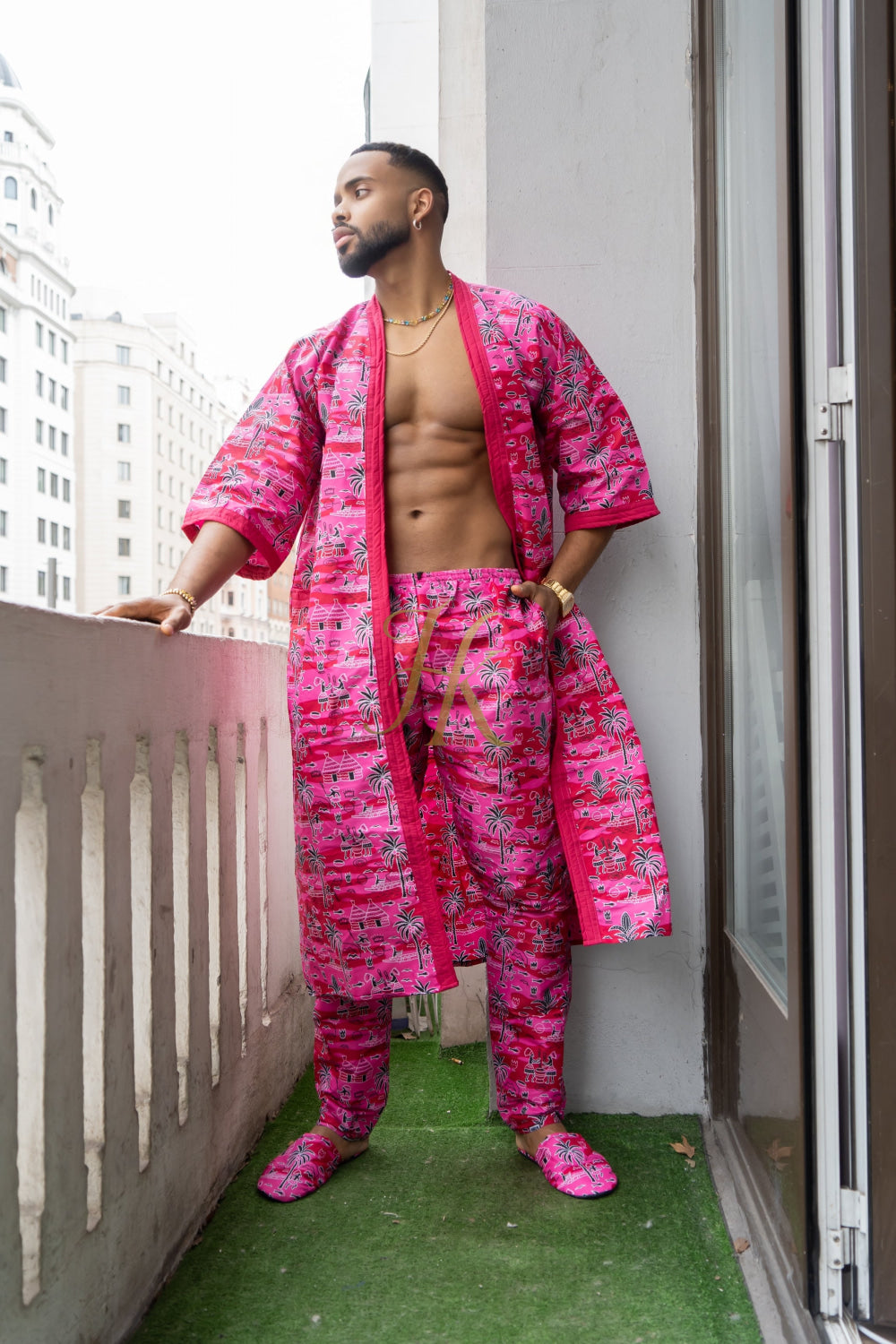 Handmade Wax Kimono Boho hippie Set for Couples | African Ankara Pajama & Robe | Couple gifts - kayibstrore