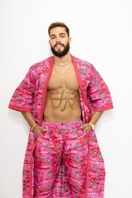 Handmade Kimono Boho hippie Set for Couples | African Ankara Pajama & Robe | Couple gifts - kayibstrore