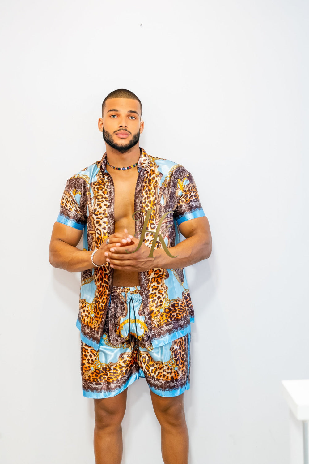 Summer Luxurious Barocco Print Set - The Ultimate Summer Silk Outfit for Men - kayibstrore