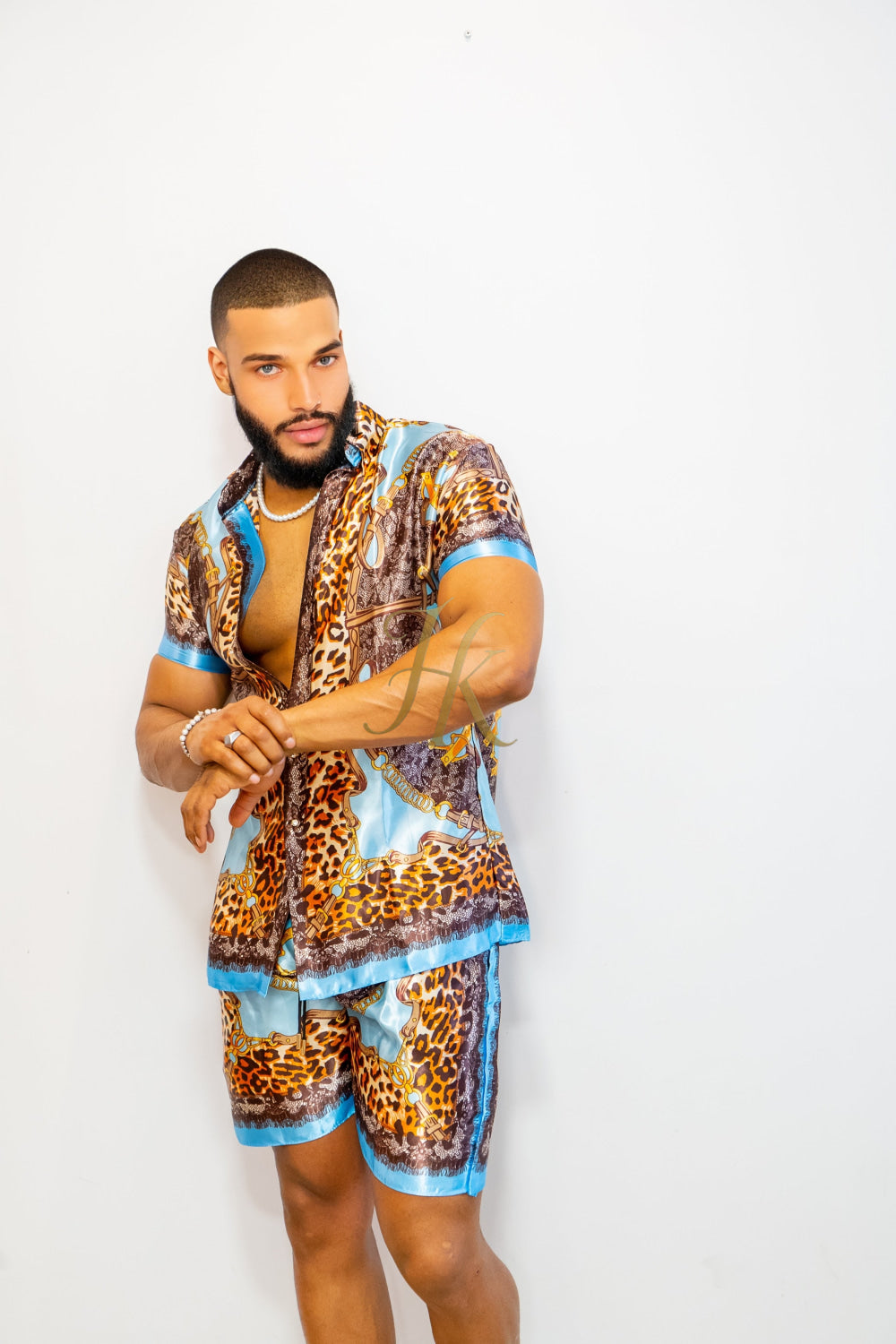 Summer Luxurious Barocco Print Set - The Ultimate Summer Silk Outfit for Men - kayibstrore