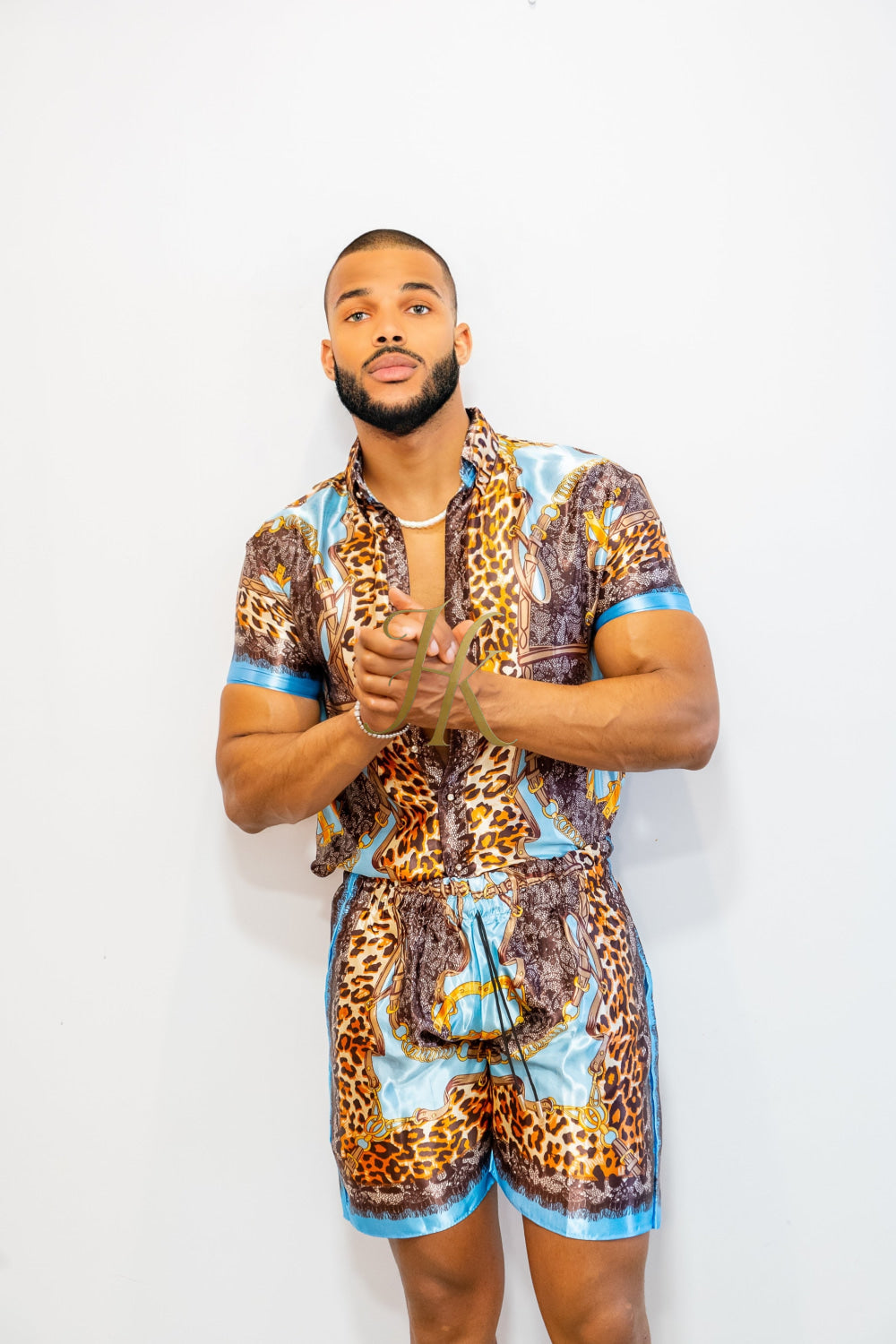 Summer Luxurious Barocco Print Set - The Ultimate Summer Silk Outfit for Men - kayibstrore