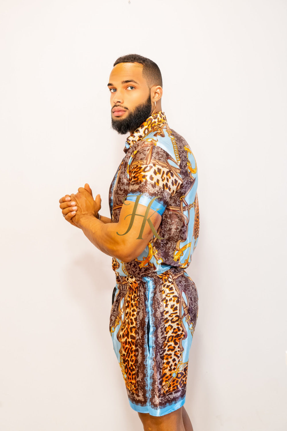 Summer Luxurious Barocco Print Set - The Ultimate Summer Silk Outfit for Men - kayibstrore