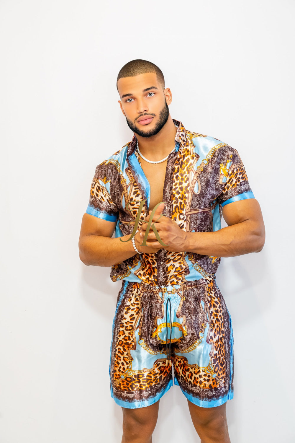 Summer Luxurious Barocco Print Set - The Ultimate Summer Silk Outfit for Men - kayibstrore