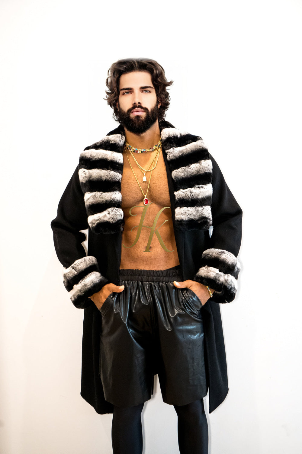 Winter Fashion Luxury Handmade Premium Cashmere & wool Real Fur Coats with Rex Rabbit Fur Colllar - kayibstrore