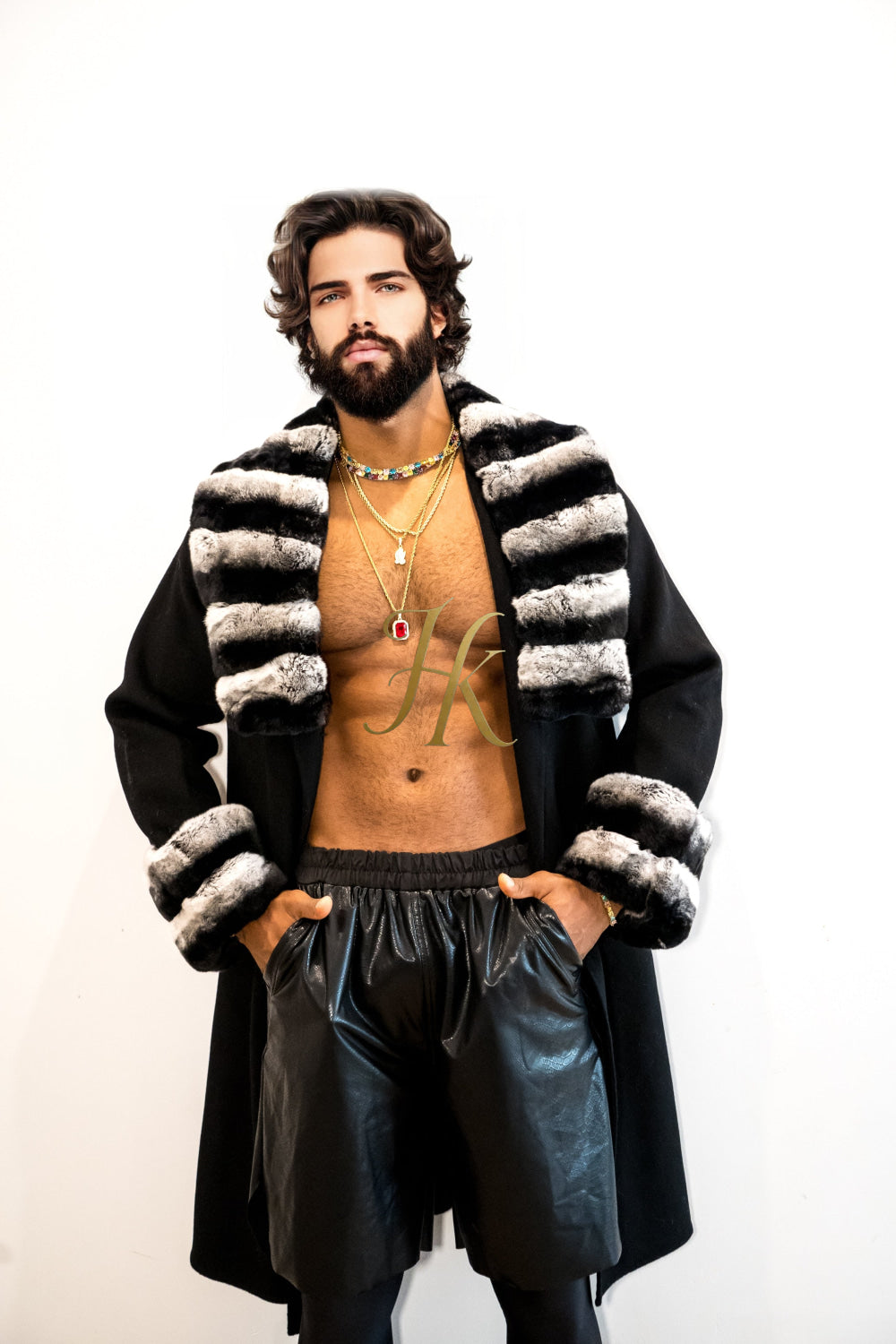 Winter Fashion Luxury Handmade Premium Cashmere & wool Real Fur Coats with Rex Rabbit Fur Colllar - kayibstrore