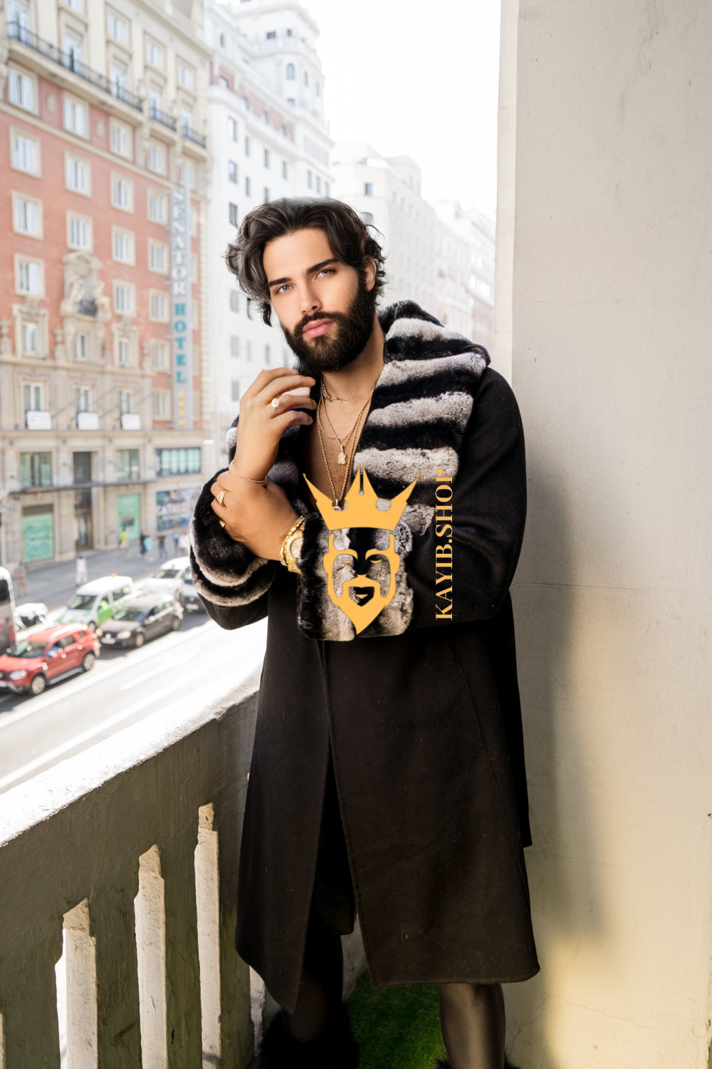 Fashion Luxury Handmade Premium Cashmere & wool Real Fur Coats with Rex Rabbit Fur Colllar - kayibstrore