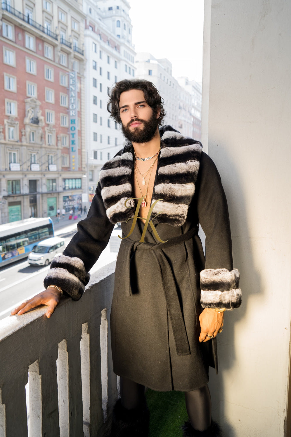 Fashion Luxury Handmade Premium Cashmere & wool Real Fur Coats with Rex Rabbit Fur Colllar - kayibstrore