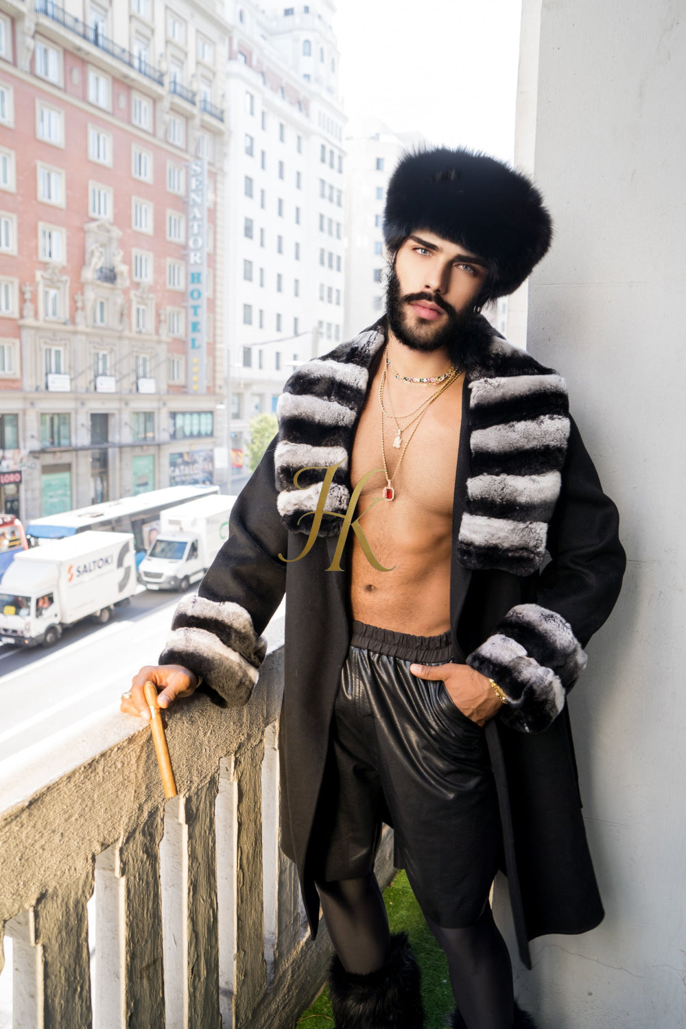 Fashion Luxury Handmade Premium Cashmere & wool Real Fur Coats with Rex Rabbit Fur Colllar - kayibstrore