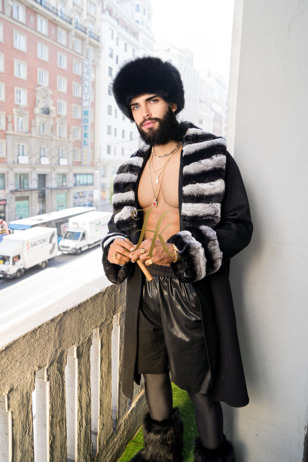Fashion Luxury Handmade Premium Cashmere & wool Real Fur Coats with Rex Rabbit Fur Colllar - kayibstrore