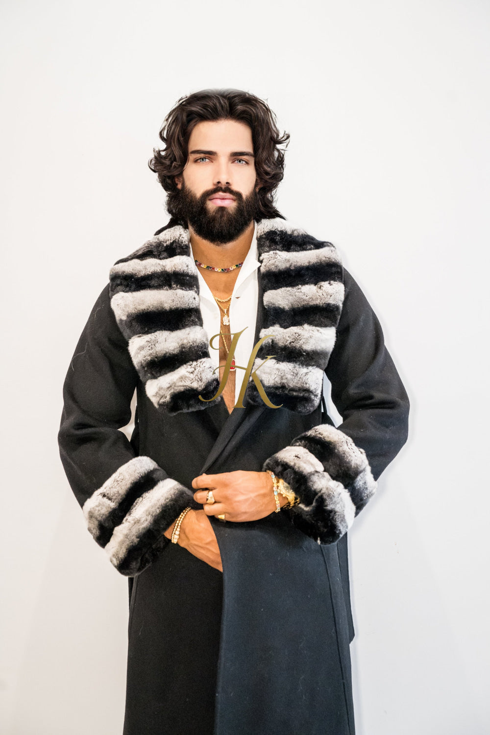 Winter Fashion Luxury Handmade Premium Cashmere & wool Real Fur Coats with Rex Rabbit Fur Colllar - kayibstrore