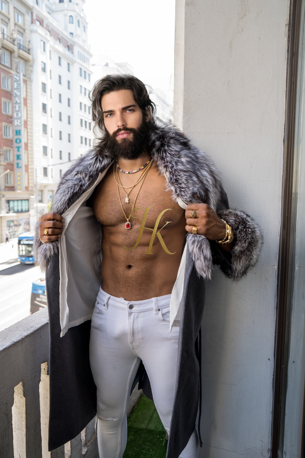 Winter Handmade Luxury Cashmere Cardigan with Natural Silver Fox Fur Collar | Winter Wool Blend Outerwear for Men and Women - kayibstrore