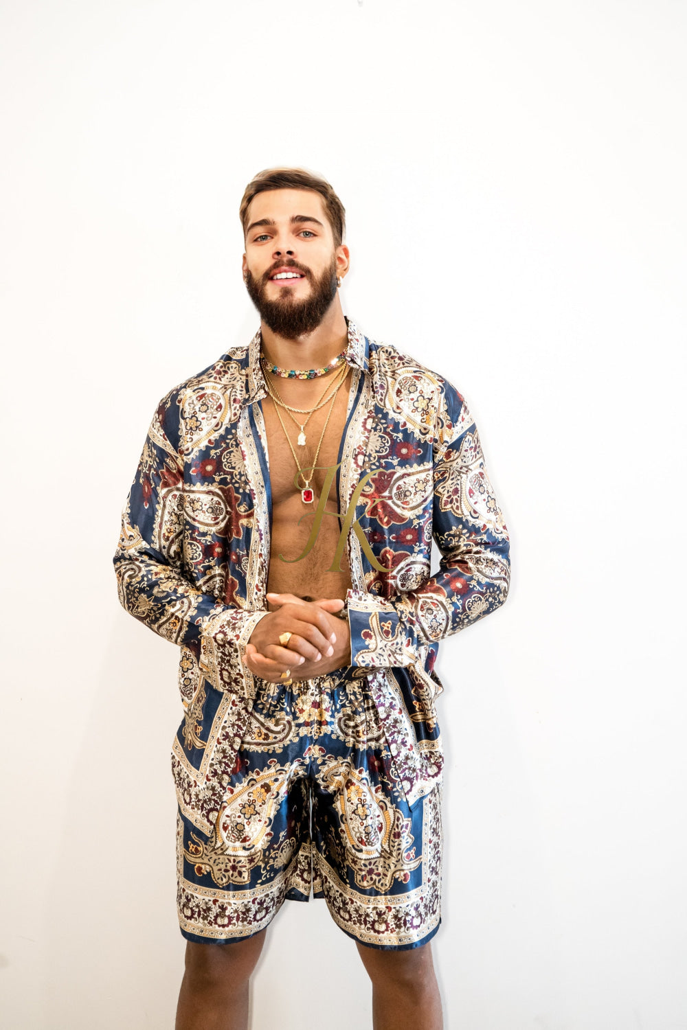 Luxury Silk shirt Set - Elevate Your Style with Vibrant Spanish Fashion - Stay Cool and Look Flawless All Summer Long - kayibstrore