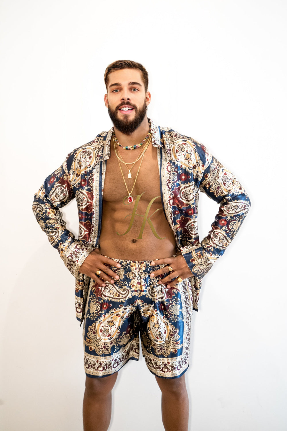 Luxury Silk shirt Set - Elevate Your Style with Vibrant Spanish Fashion - Stay Cool and Look Flawless All Summer Long - kayibstrore