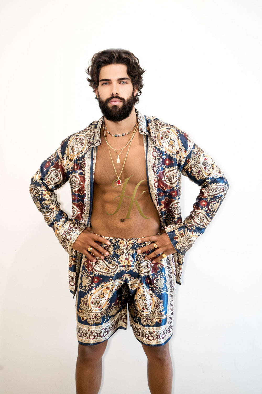 Luxury Silk shirt Set - Elevate Your Style with Vibrant Fashion - Stay Cool and Look Flawless All Summer Long - kayibstrore