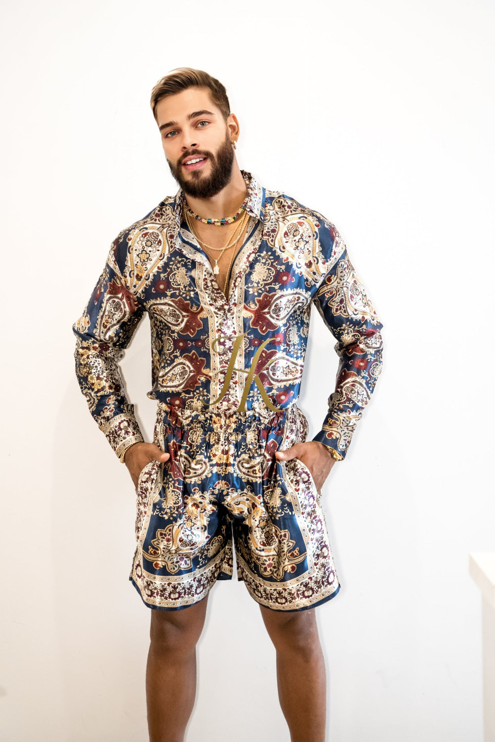 Luxury Silk shirt Set - Elevate Your Style with Vibrant Spanish Fashion - Stay Cool and Look Flawless All Summer Long - kayibstrore