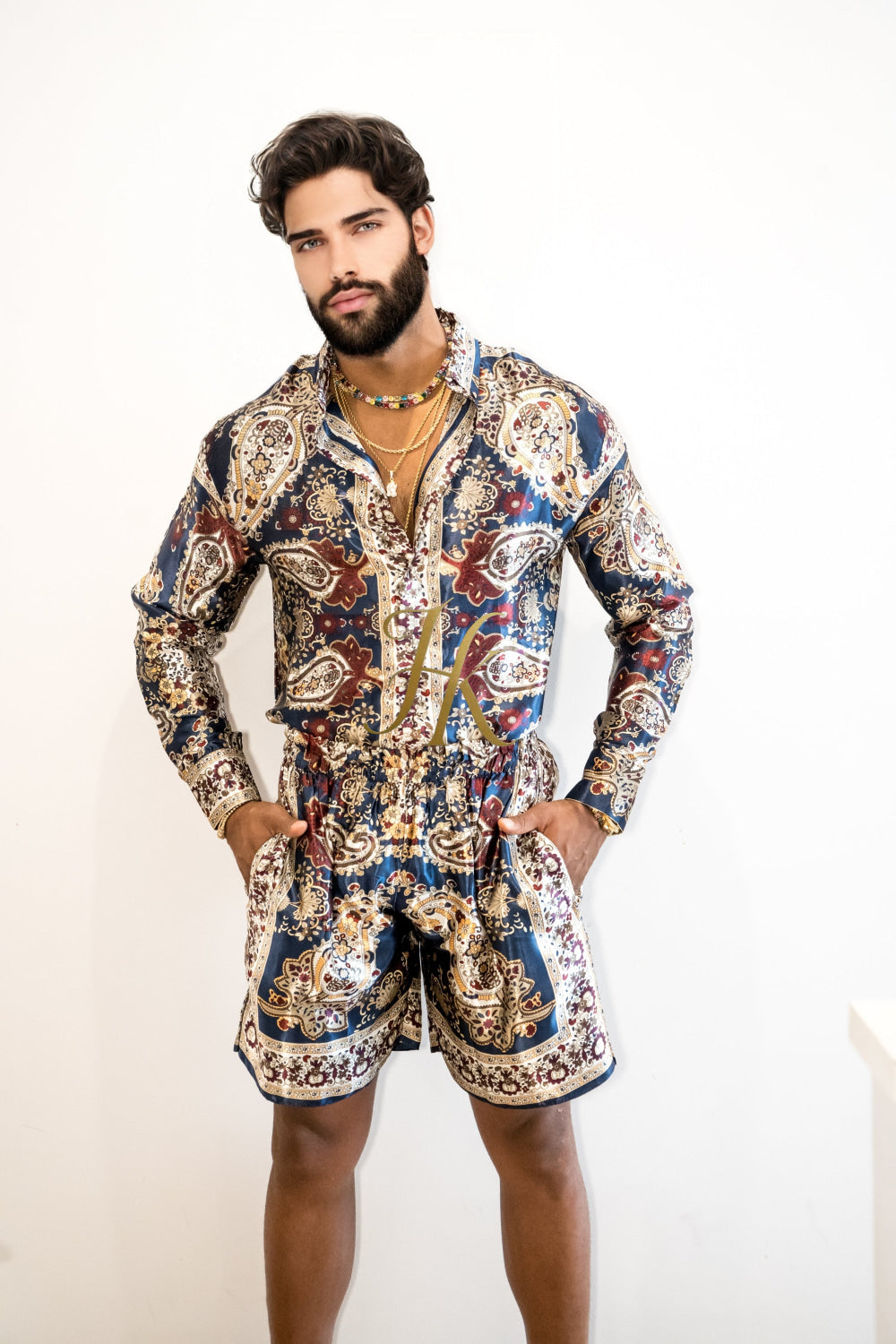 Luxury Silk shirt Set - Elevate Your Style with Vibrant Fashion - Stay Cool and Look Flawless All Summer Long - kayibstrore