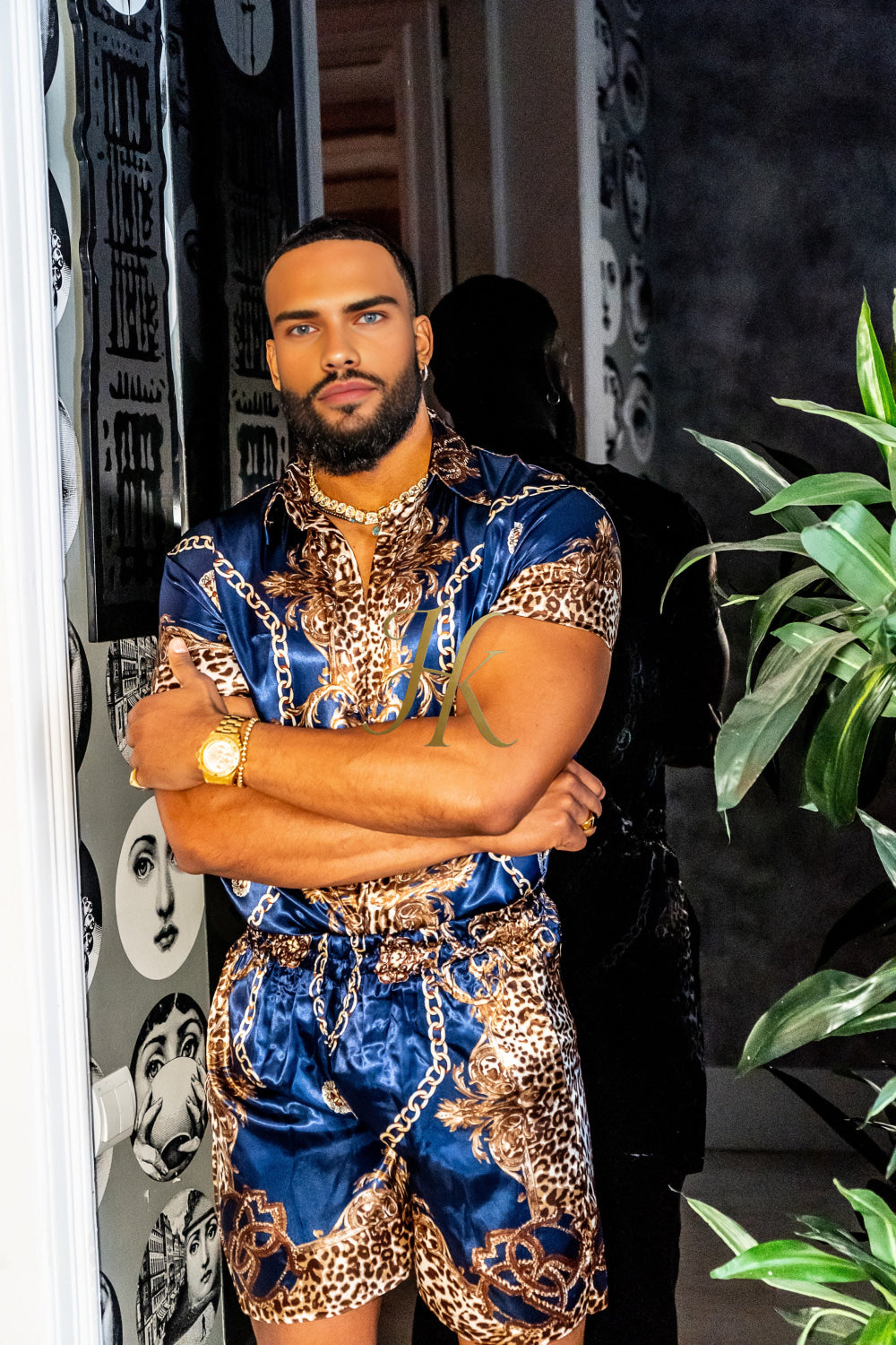 Luxury Boho Silk Shirt Set - Festival Outfit, Boho Handmade Men's Fashion - kayibstrore