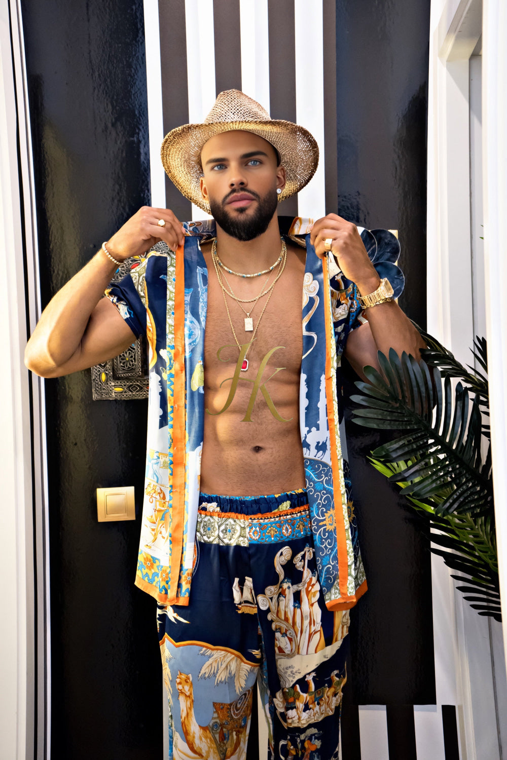 Men's luxury Silk Beach Outfit - kayibstrore