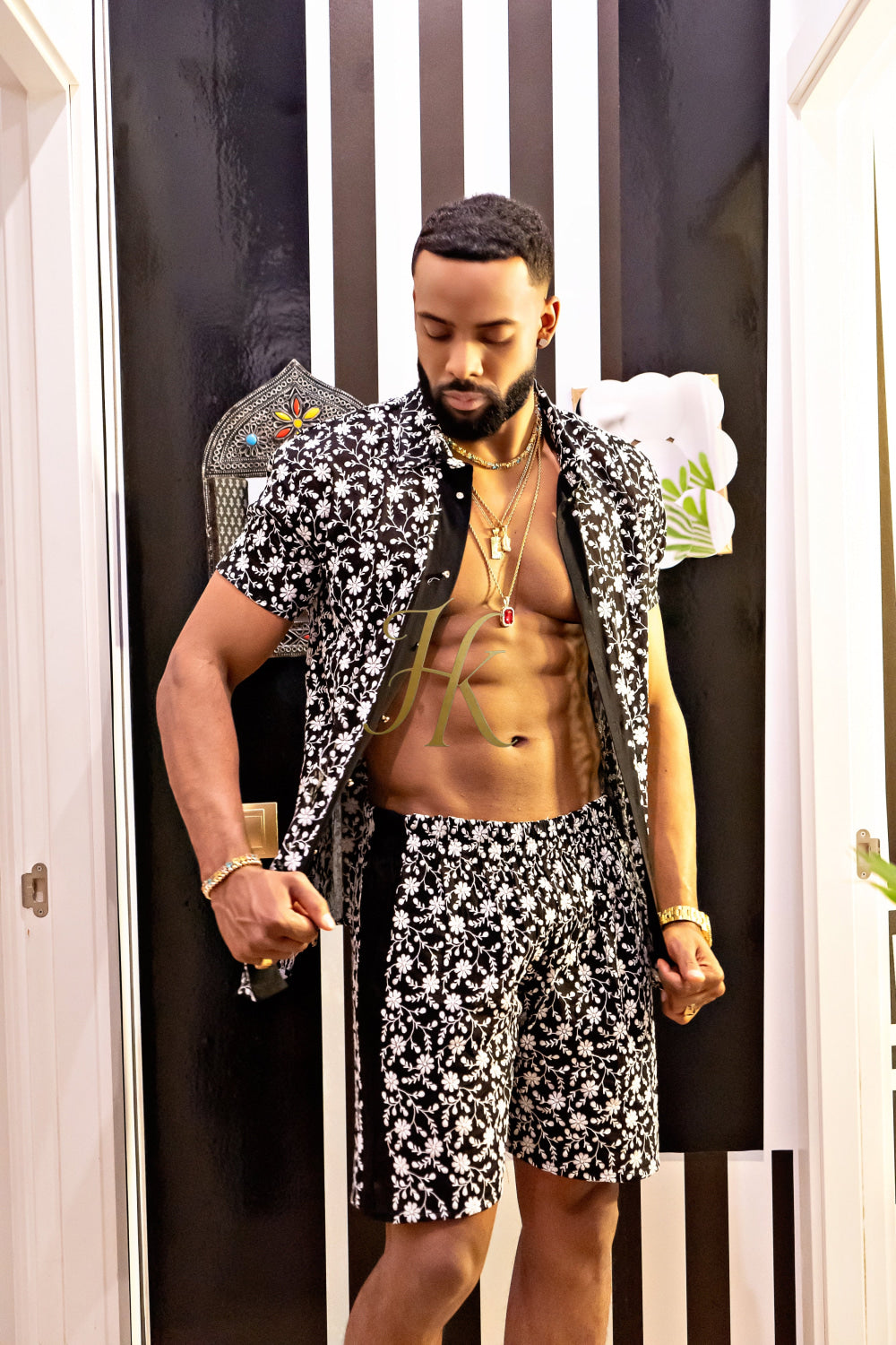 Fashion Spring/Summer Men's Lace Two-Piece Clothing - kayibstrore