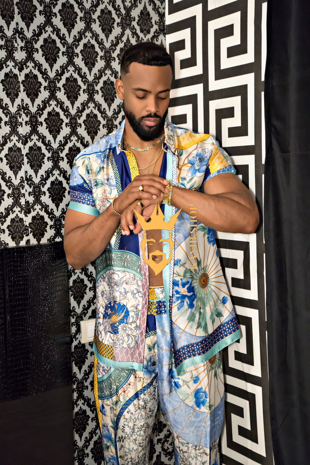 Luxury Men's Silk Party Outfits set - kayibstrore