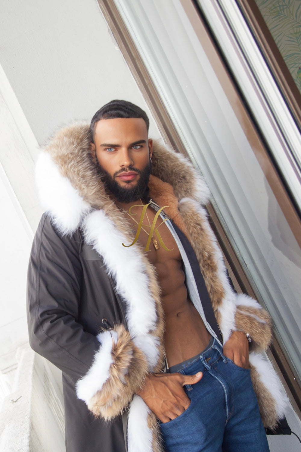 Men's Luxury handmade fox fur Coats Parka - Versatile Winter Protection for the Modern Man - kayibstrore