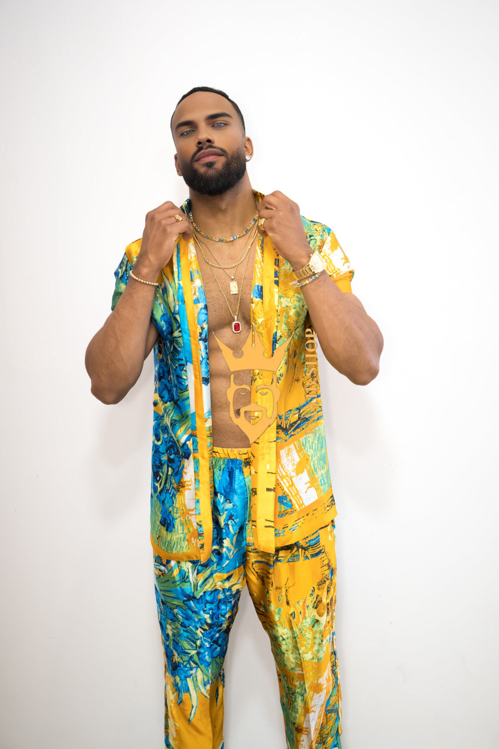 Luxurious Handmade Men's Silk Set Pants - kayibstrore